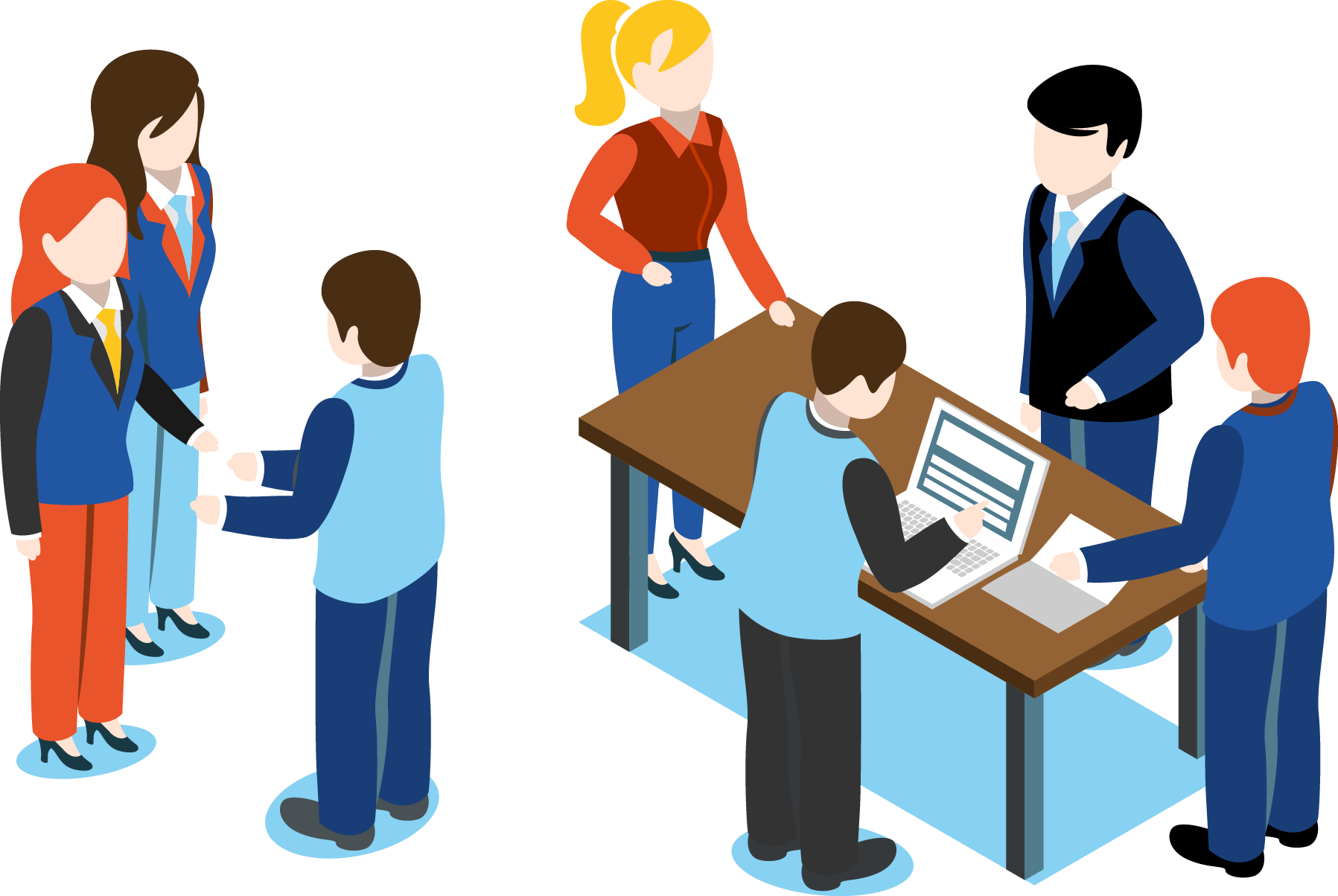 Group of web developers discussing